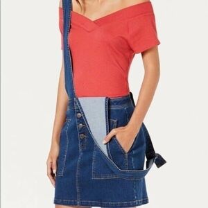 Tinseltown Denim Overall Mini Dress Medium
